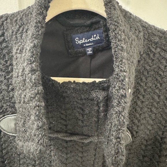 Splendid Black Knit Pea Coat - Picture 2 of 5